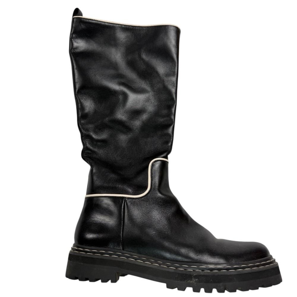 Women's Black Leather Courtney Grow x Antonio Melani Leather Lug Boots size‎ 12